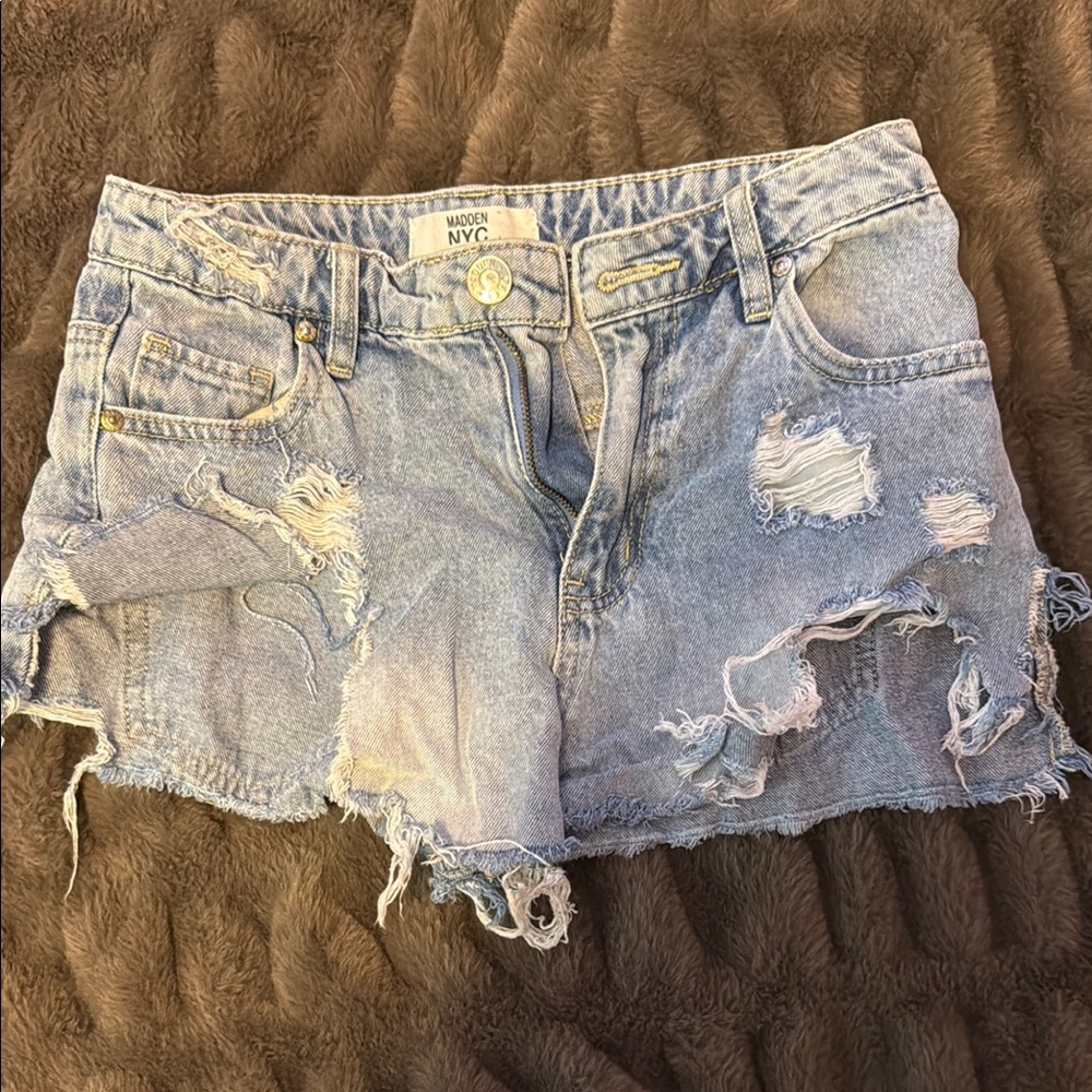 Wander Blue Jean Shorts Distressed Cut-Off Style